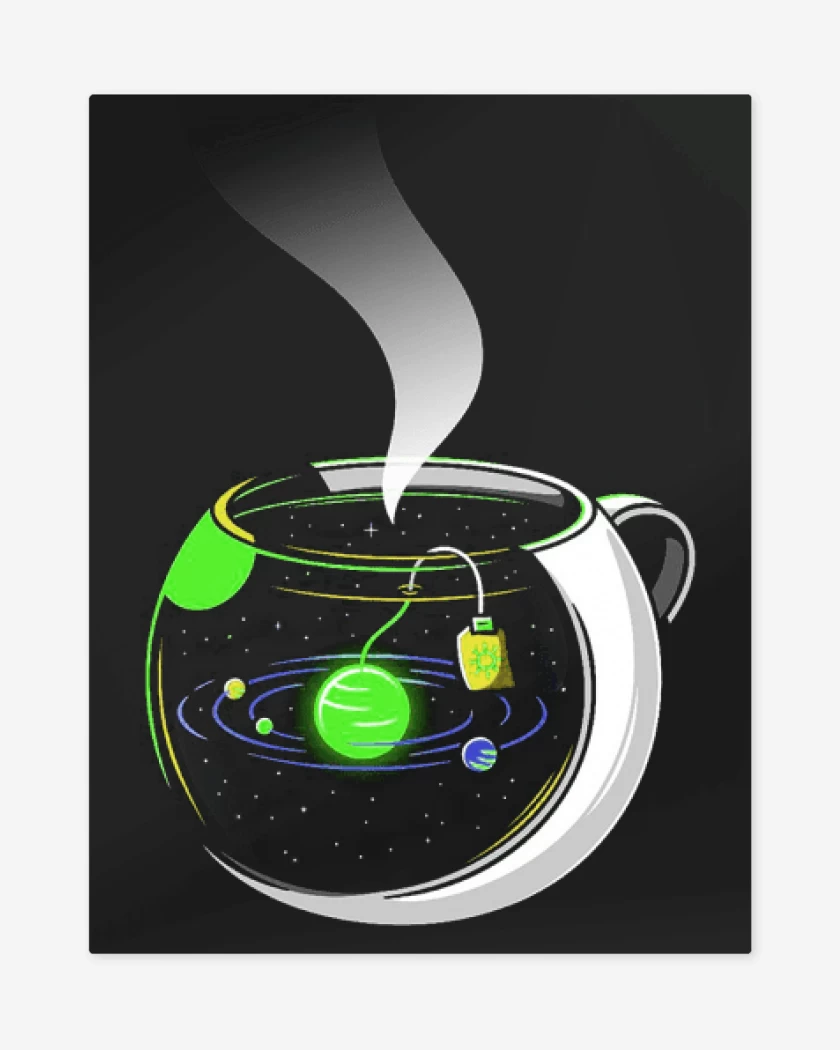 Print metalico Negro de Té galactico