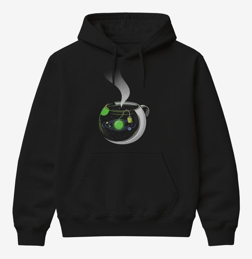 Poleron Canguro básico Negro de Té galactico