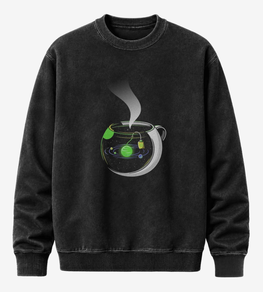 Poleron Polo Acid Wash Negro de Té galactico