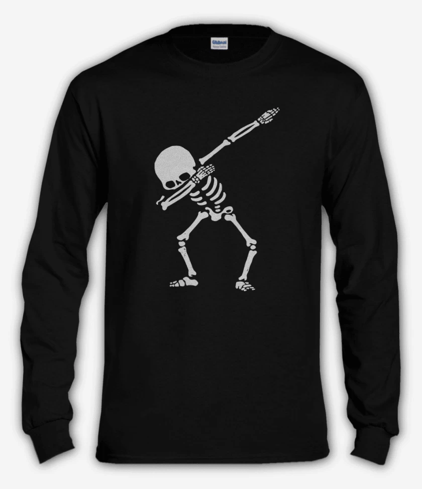 Polera manga larga Negro de Esqueleto 2