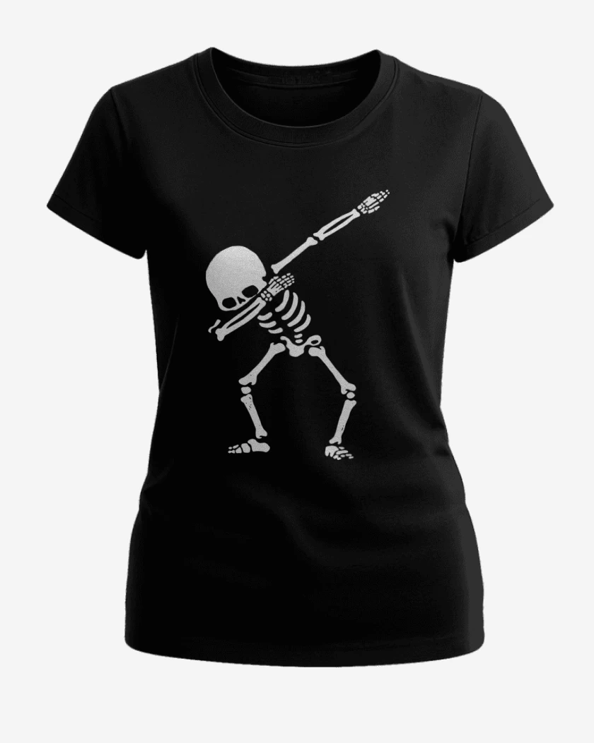 Polera de Mujer Negro de Esqueleto 2