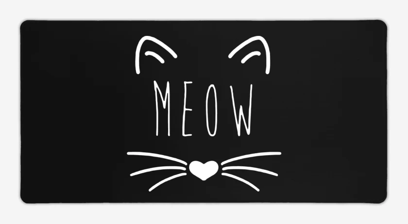 Mouse pad Gamer Negro de meow