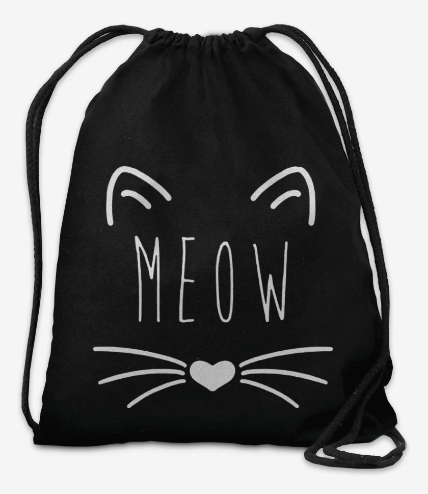 Mochila Negro de meow