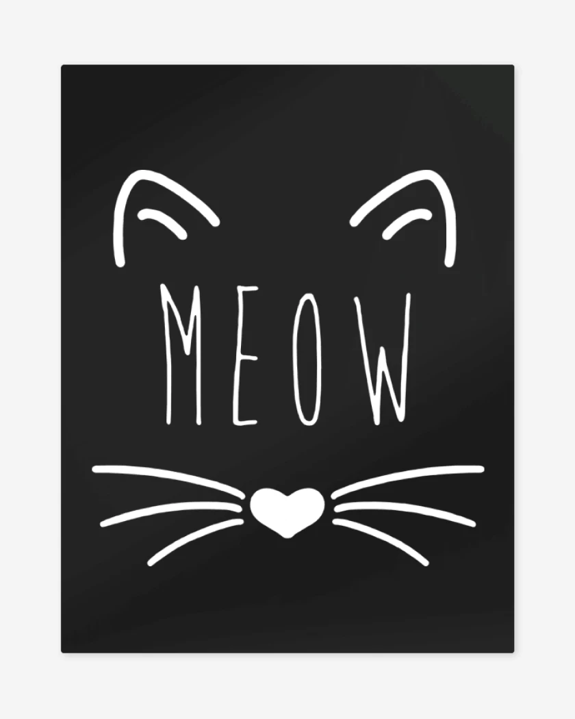 Print metalico Negro de meow