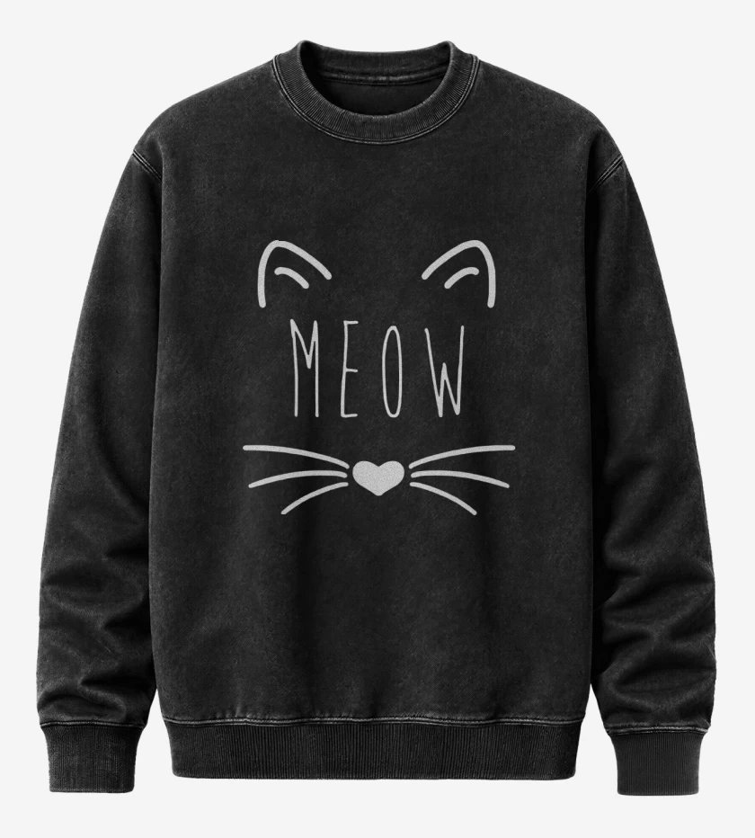 Poleron Polo Acid Wash Negro de meow