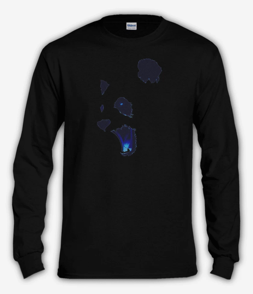 Polera manga larga Negro de Angry panda