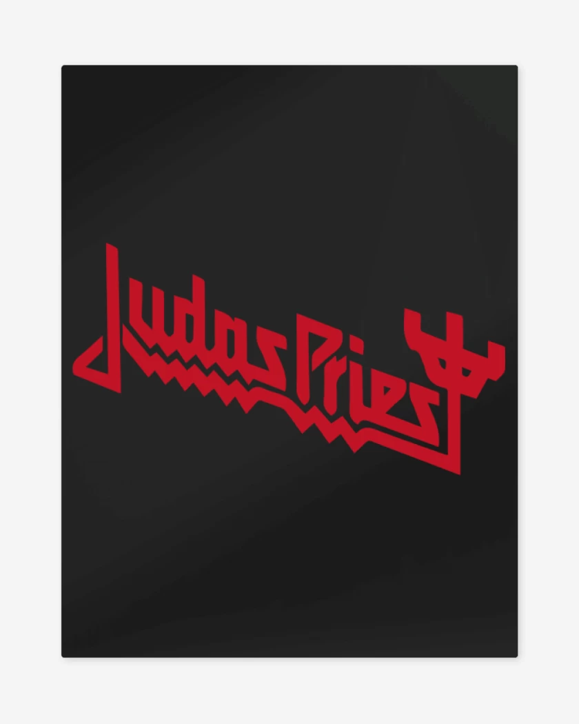 Print metalico Negro de Judas Priest Logo
