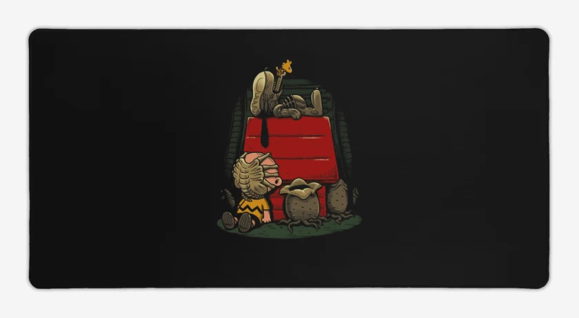Mouse pad Gamer Negro de Snoopy terror