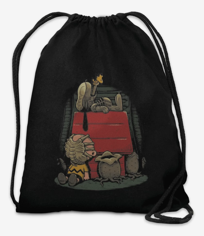 Mochila Negro de Snoopy terror
