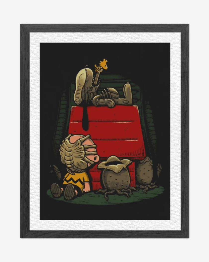 Cuadro decorativo Negro de Snoopy terror