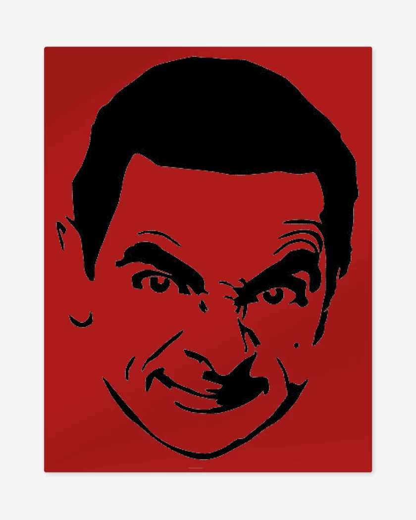 Print metalico Rojo de Mr Bean