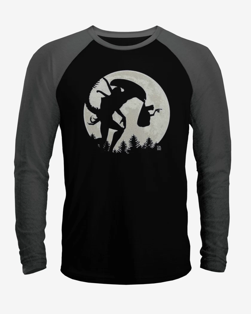 Polera Raglan Negro / Negro Heather de ALIEN E.T.