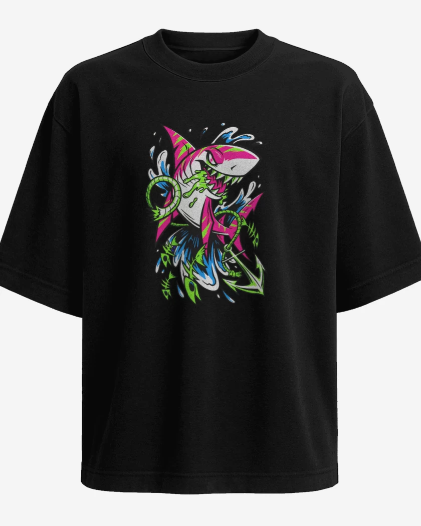 Polera Oversize Negro de Tiburon