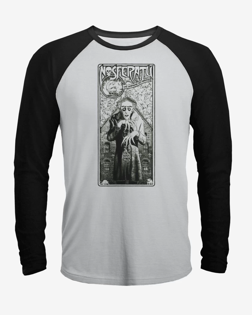 Polera Raglan Blanco / Negro de Nosferatu 