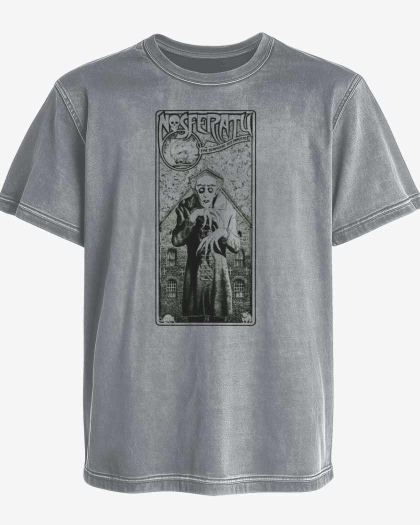 Polera desgastada Gris Melange de Nosferatu 