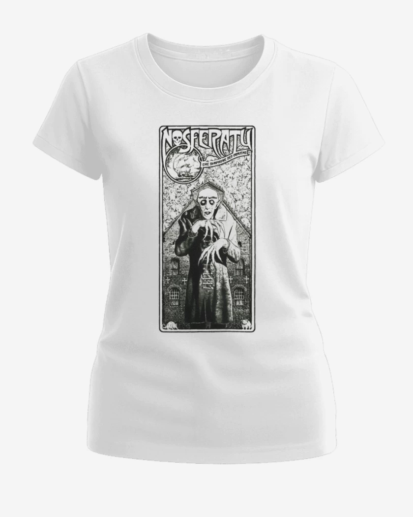 Polera de Mujer Blanco de Nosferatu 