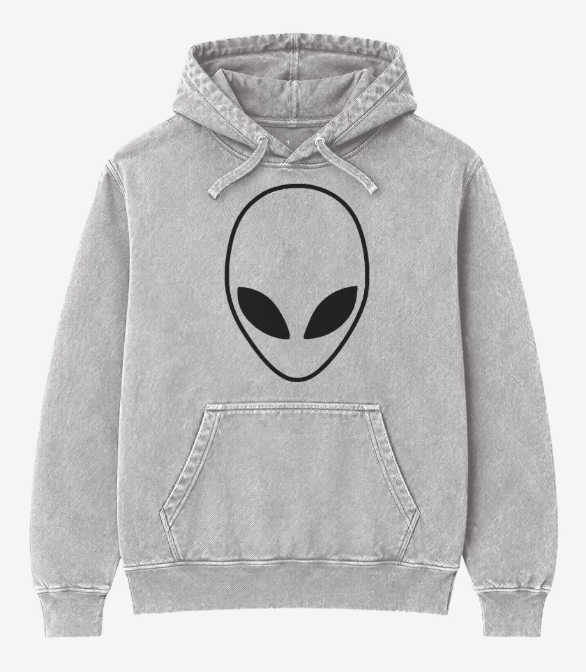 Poleron Canguro Acid Wash Gris Melange de Marciano 2