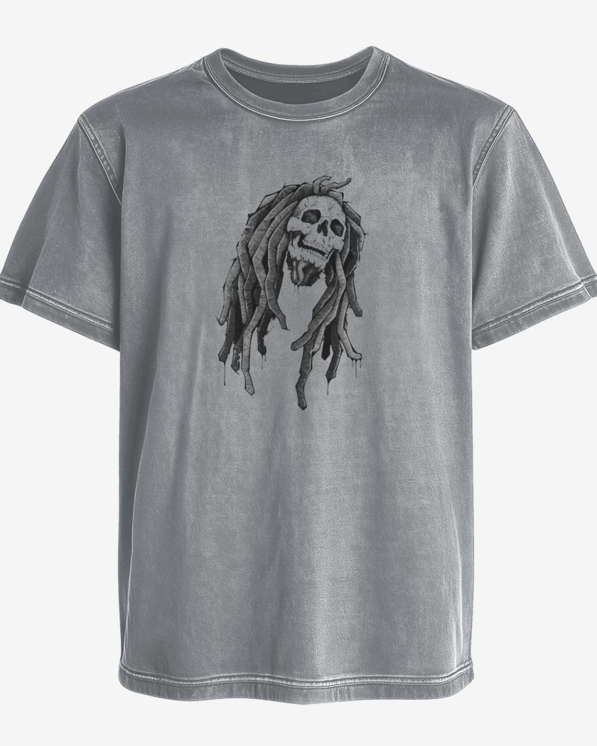 Polera desgastada Gris Melange de Bob Calavera