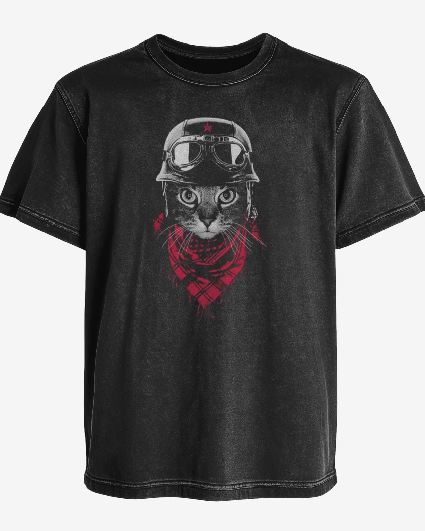 Polera desgastada Negro de Gato revo