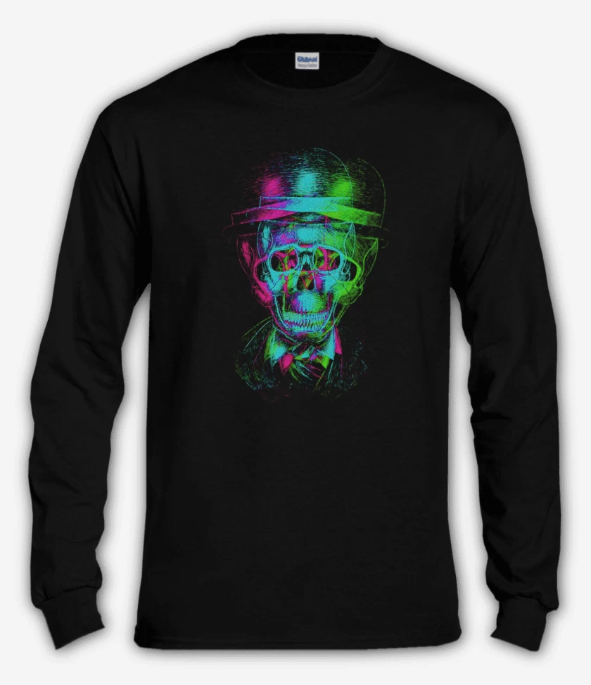 Polera manga larga Negro de Skull colors