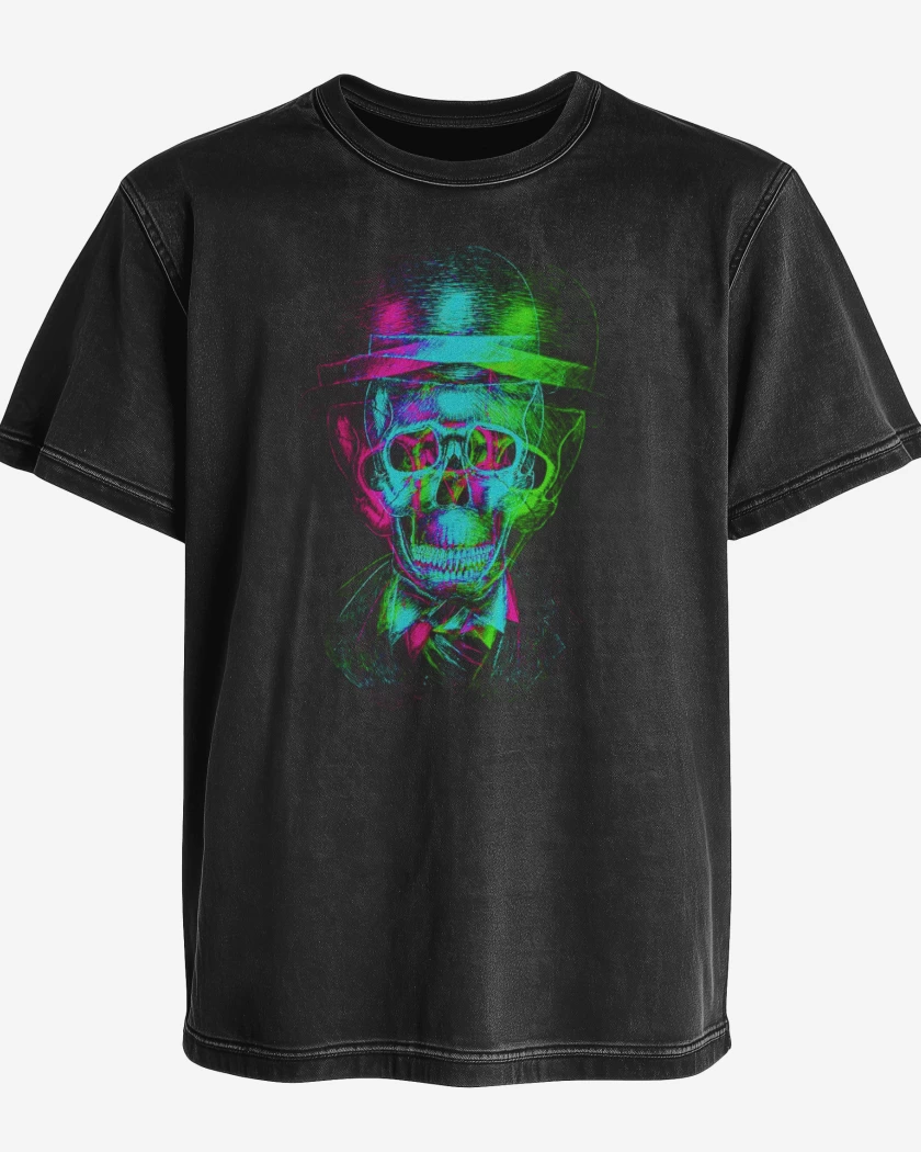Polera desgastada Negro de Skull colors
