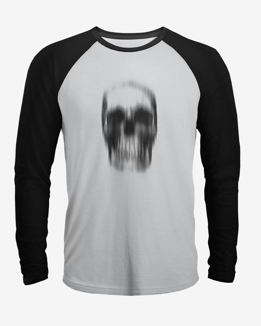 Polera Raglan Blanco / Negro de Calavera 1