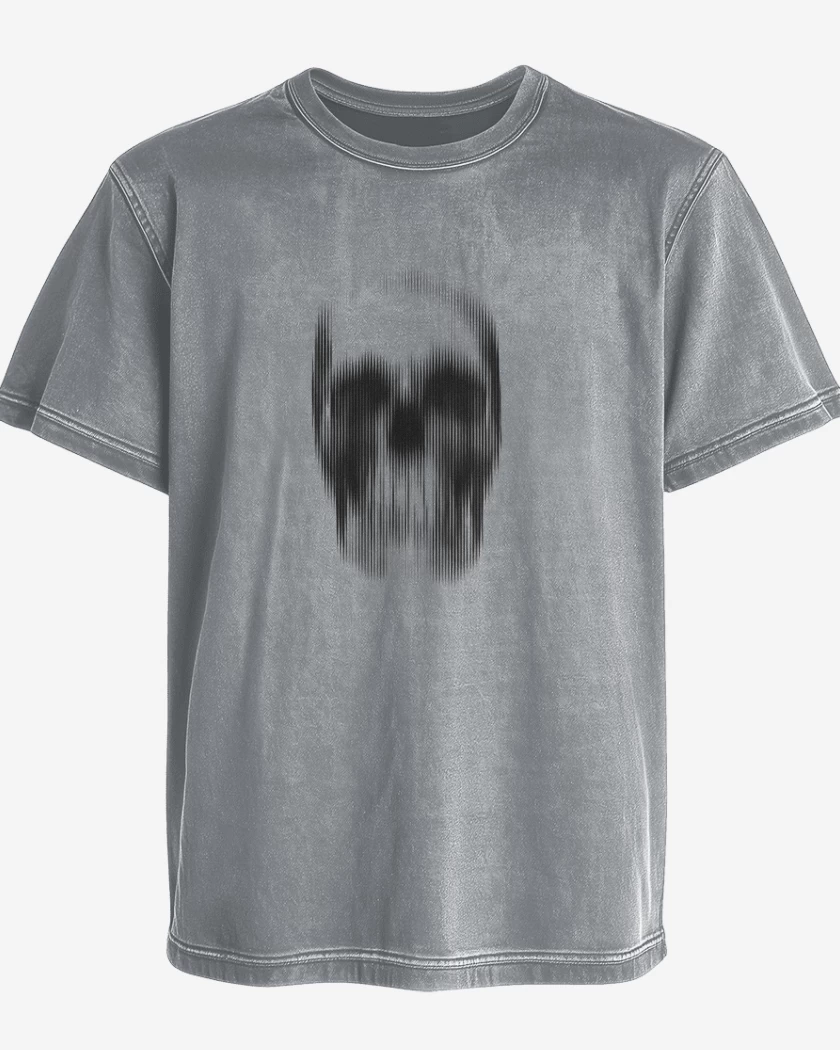 Polera desgastada Gris Melange de Calavera 1