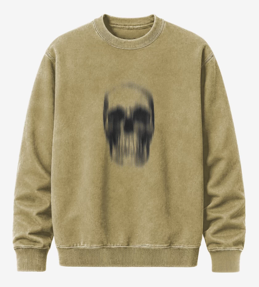 Poleron Polo Acid Wash Beige de Calavera 1
