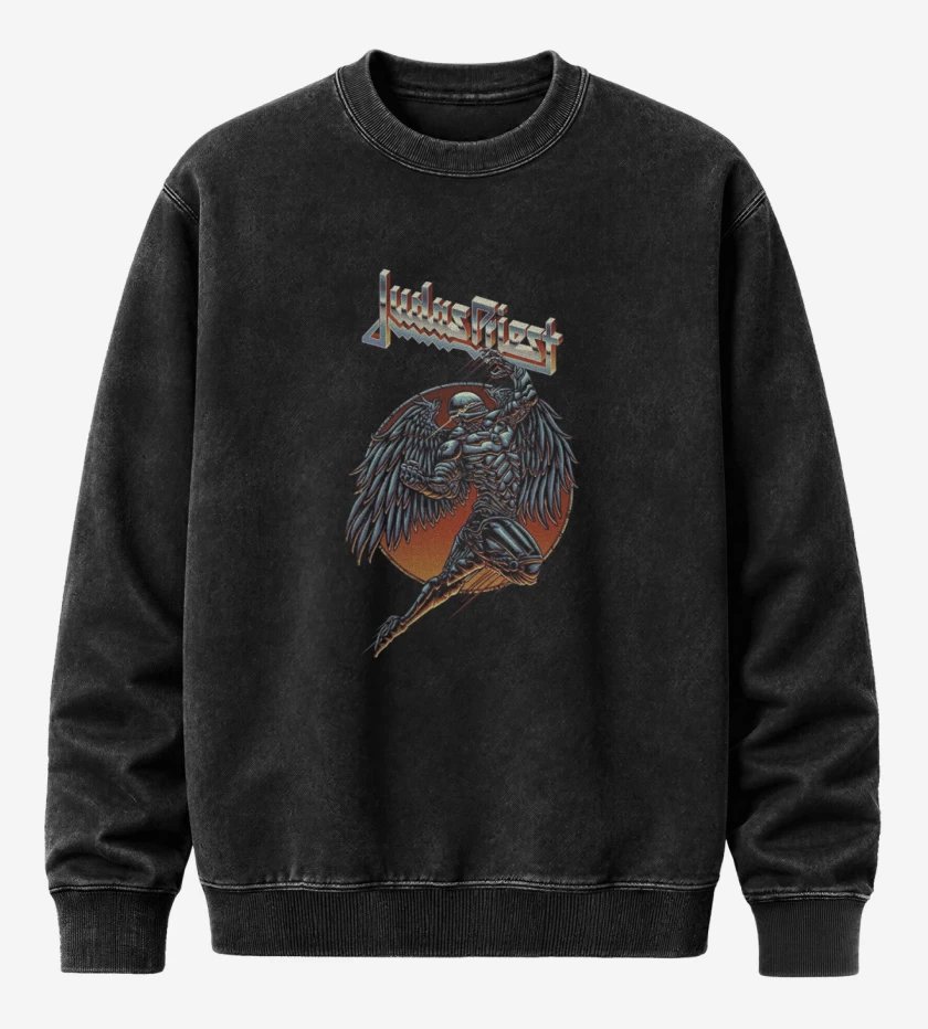 Poleron Polo Acid Wash Negro de Judas Priest 3