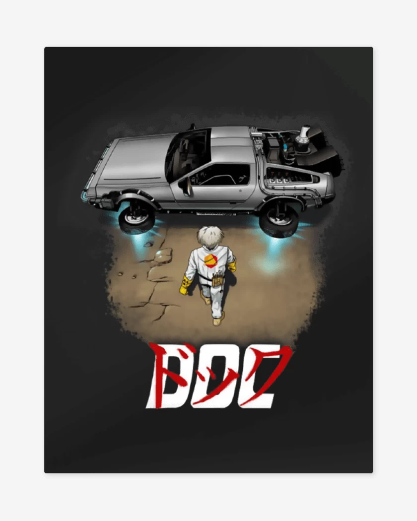 Print metalico Negro de Delorean Doc 
