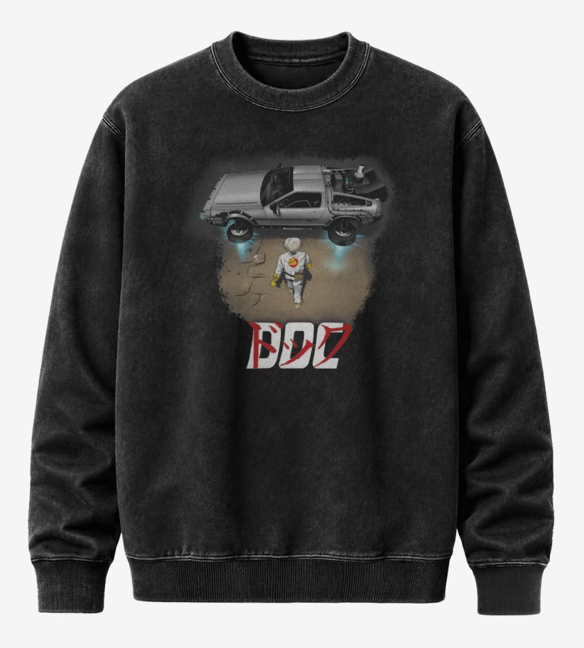 Poleron Polo Acid Wash Negro de Delorean Doc 