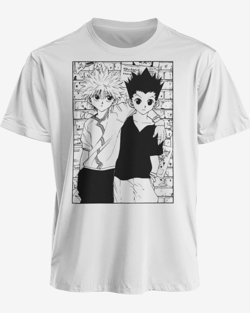 Polera premium Blanco de Gon y Killua
