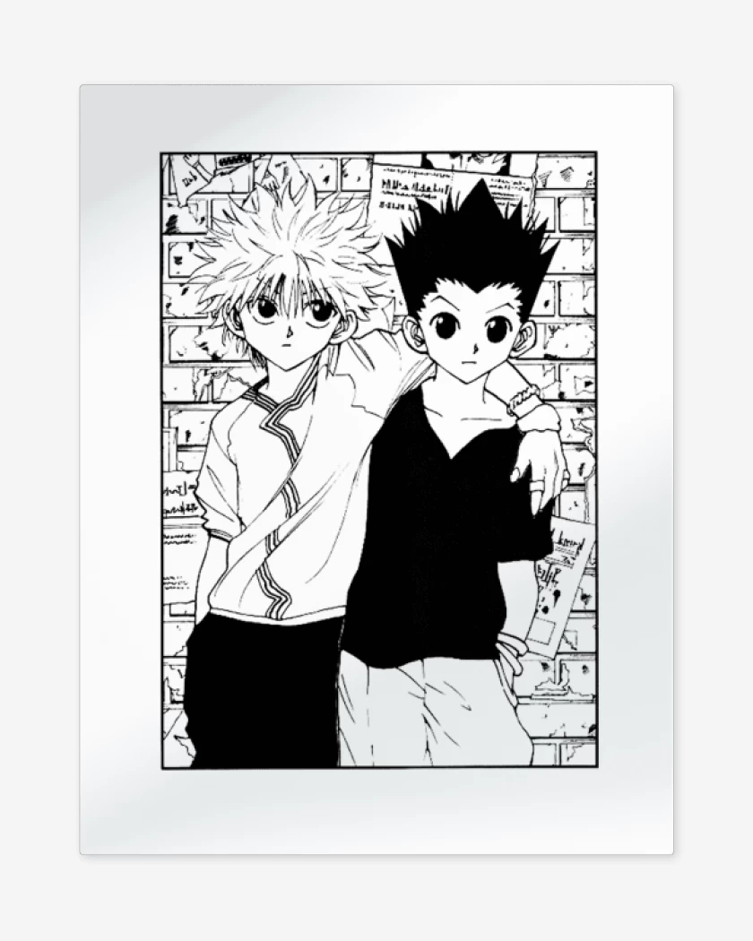 Print metalico Blanco de Gon y Killua