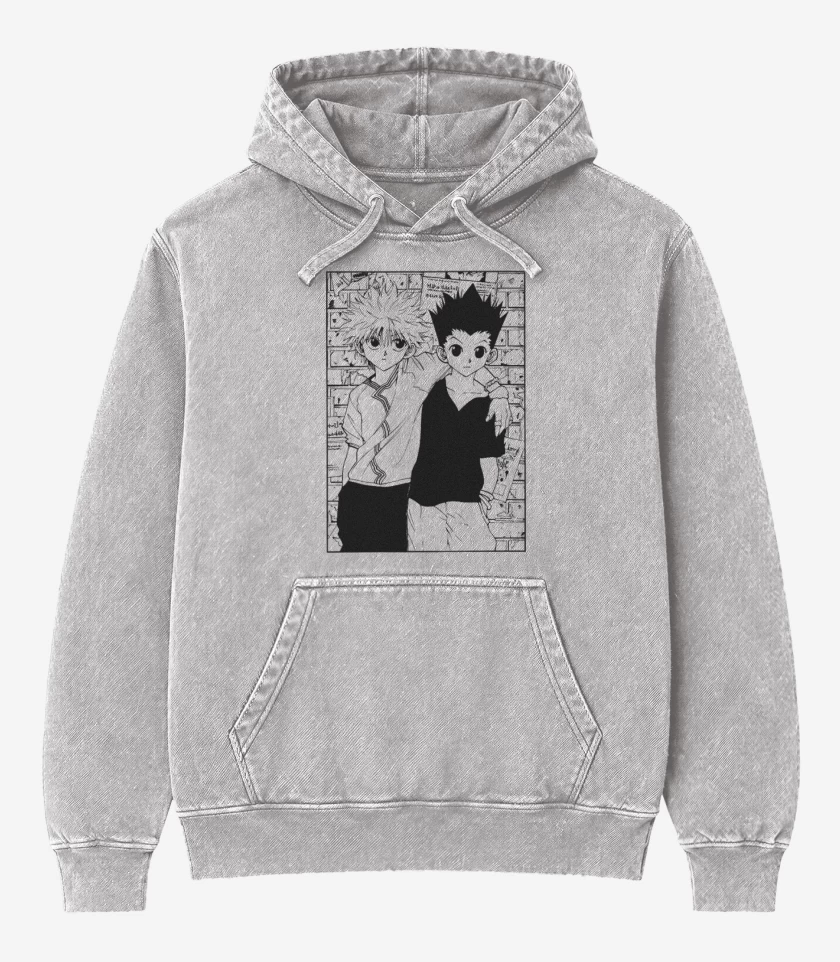 Poleron Canguro Acid Wash Gon y Killua