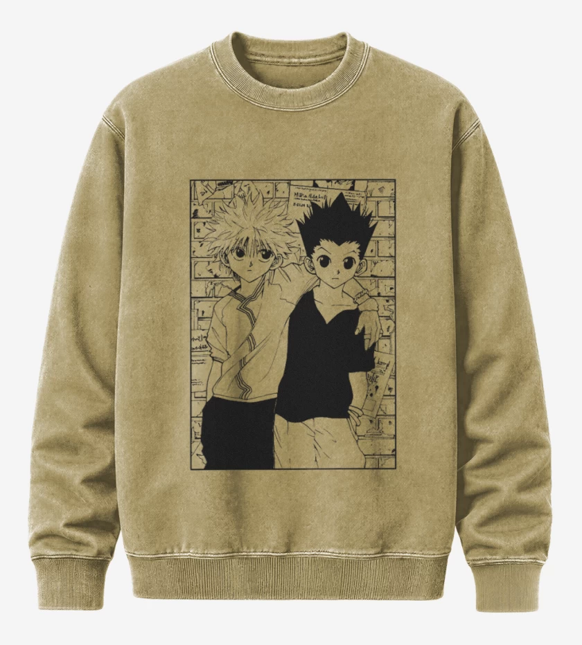 Poleron Polo Acid Wash Beige de Gon y Killua