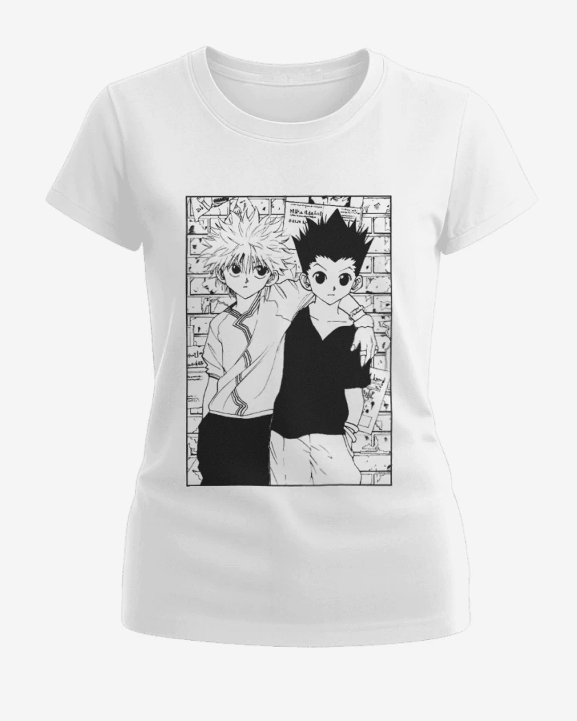 Polera de Mujer Blanco de Gon y Killua