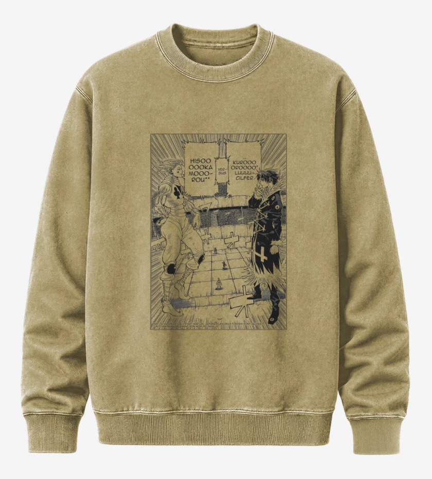 Poleron Polo Acid Wash Beige de hisoka vs kuroro
