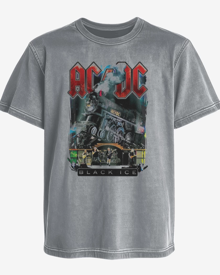 Polera desgastada AC DC Black ice