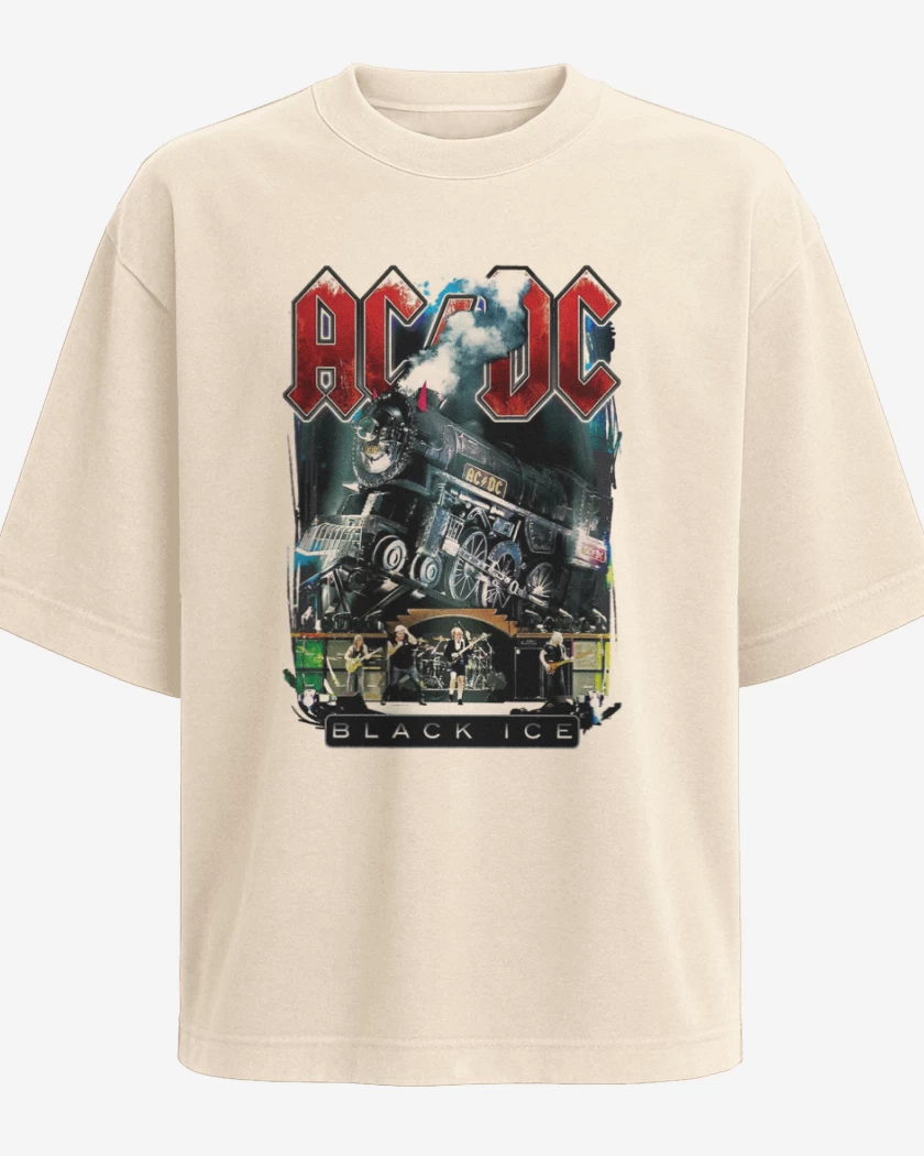Polera Oversize AC DC Black ice