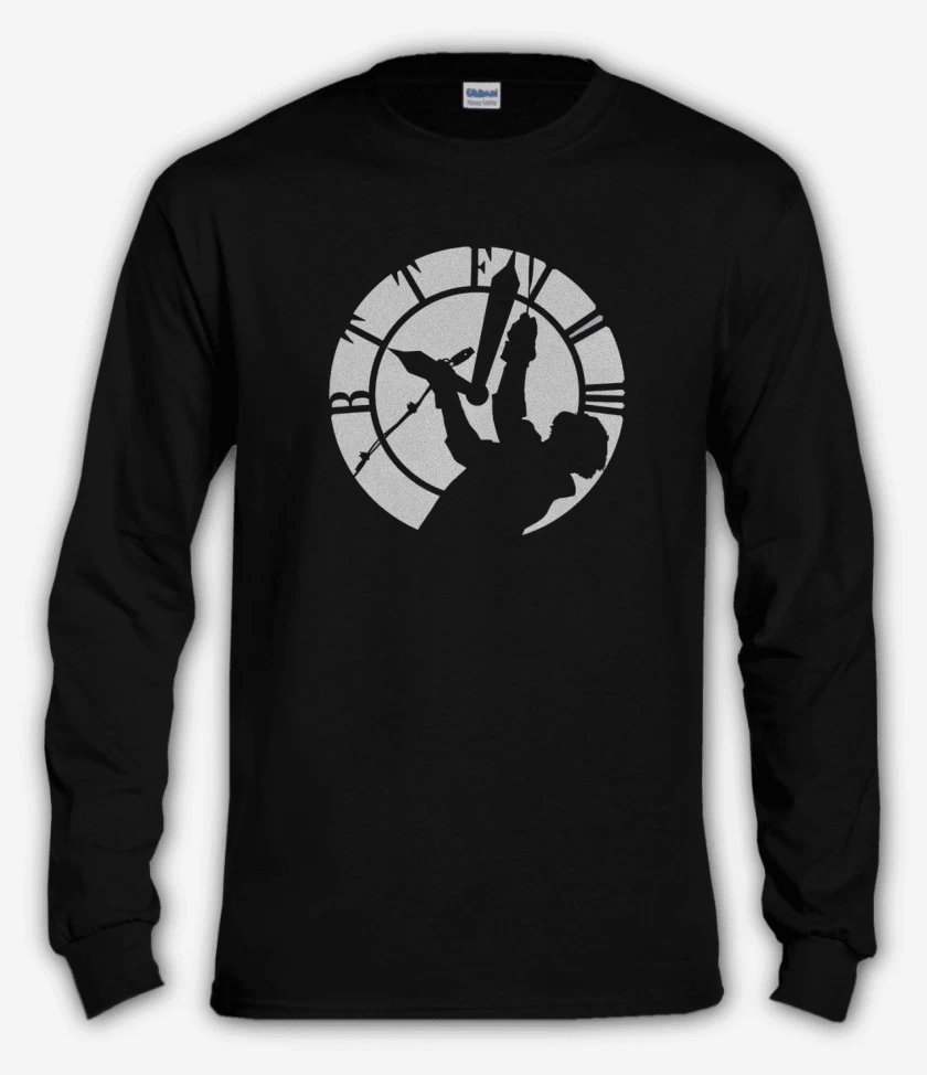 Polera manga larga Negro de BTTF CLOCK
