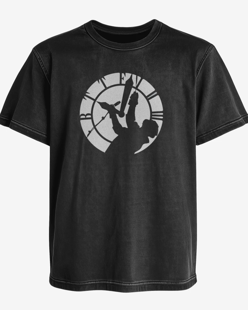 Polera desgastada Negro de BTTF CLOCK