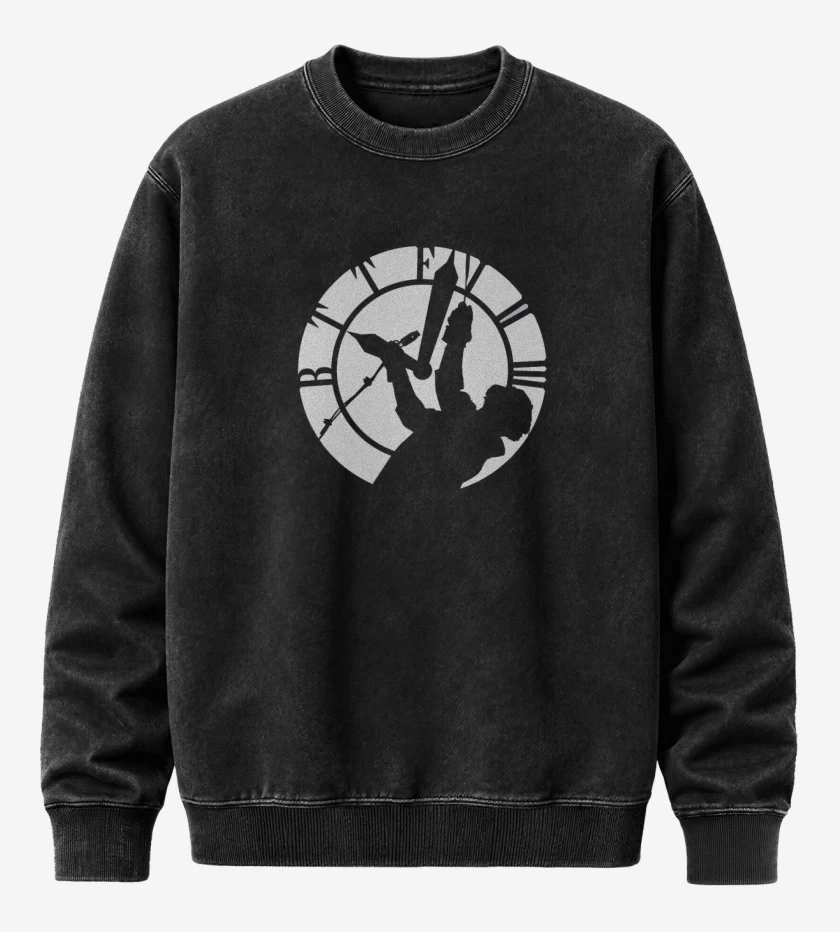Poleron Polo Acid Wash Negro de BTTF CLOCK