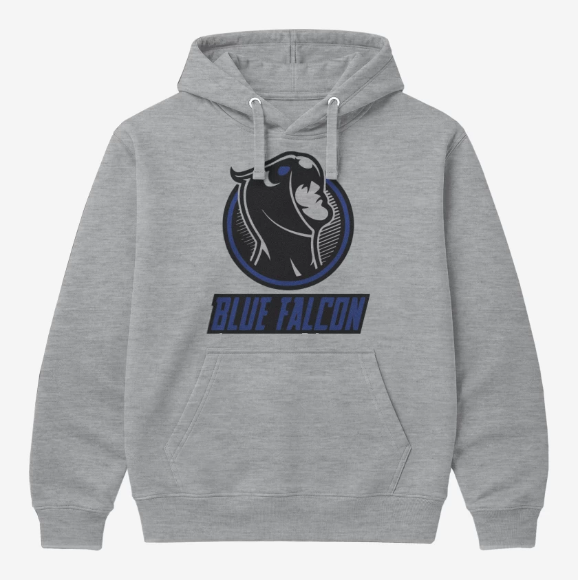Polerón Canguro Gris Melange de blue falcon