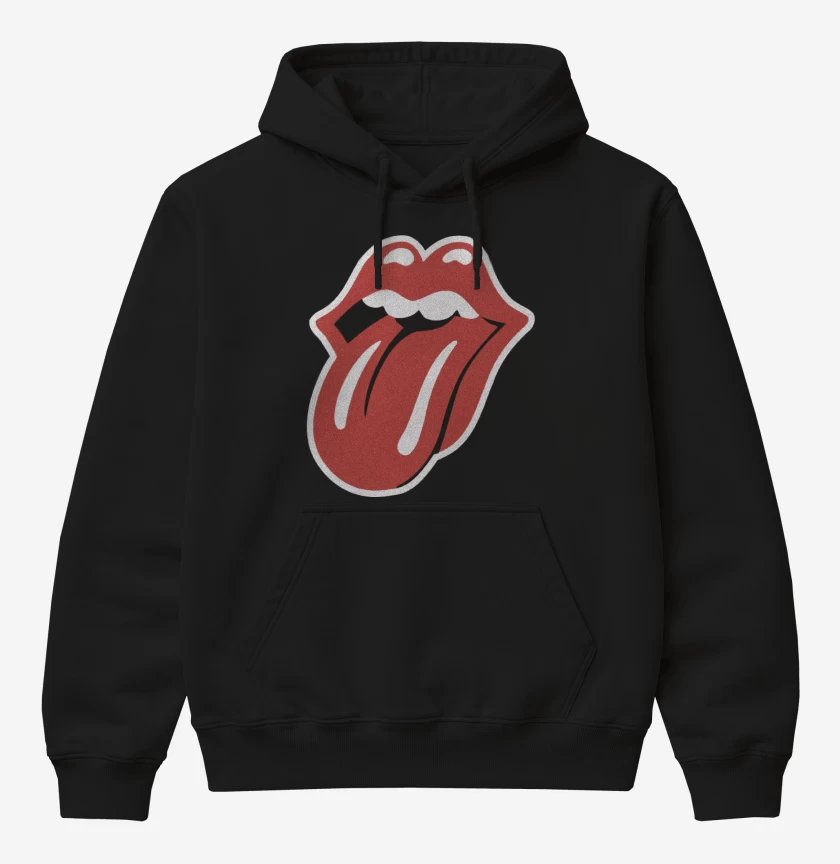 Poleron Canguro básico Negro de Rolling stones