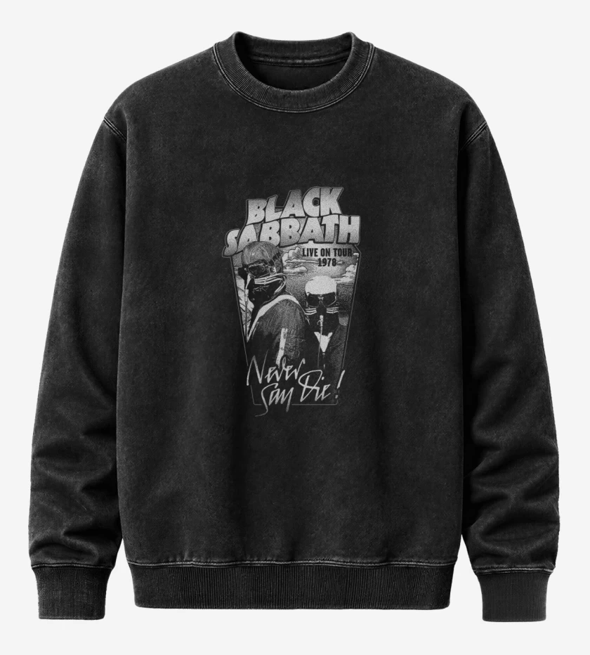 Poleron Polo Acid Wash Negro de Black Sabbath 3