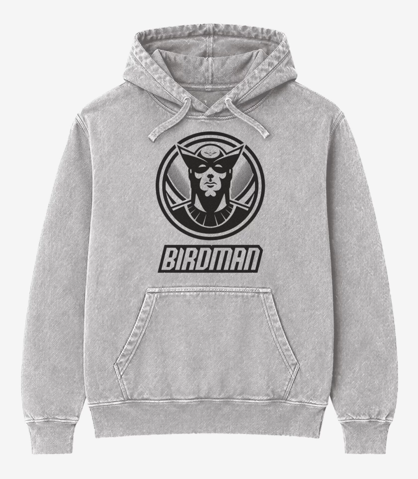 Poleron Canguro Acid Wash Gris Melange de Birdman