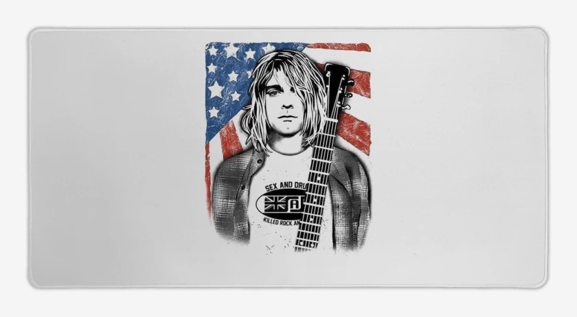 Mouse pad Gamer Blanco de Kurt Guitar 