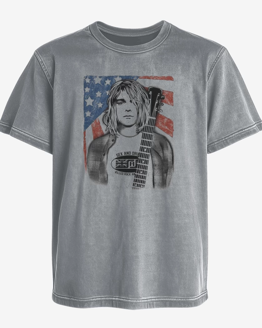 Polera desgastada Kurt Guitar 