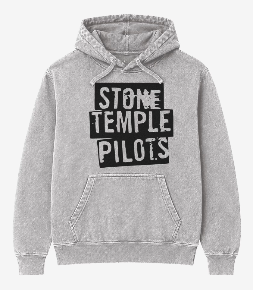 Poleron Canguro Acid Wash Gris Melange de Stone Temple Pilots 3