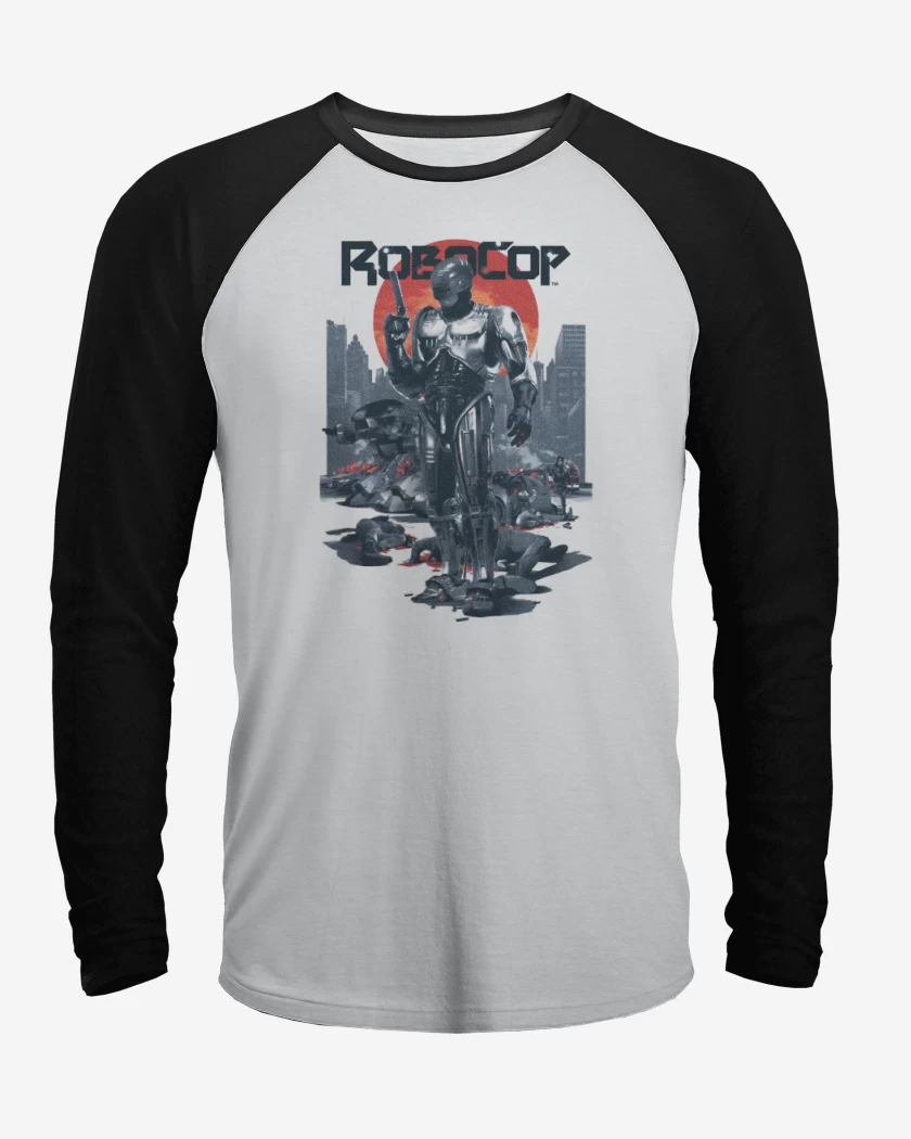 Polera Raglan Blanco / Negro de ROBOCOP